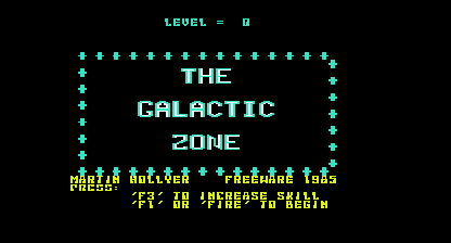 The Galactic Zone Title Screen